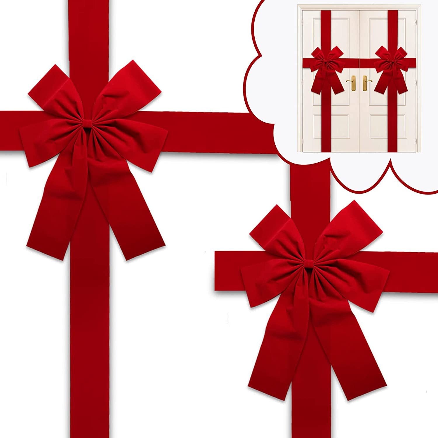 Christmas Door Hanging Bow Ribbon gods grace