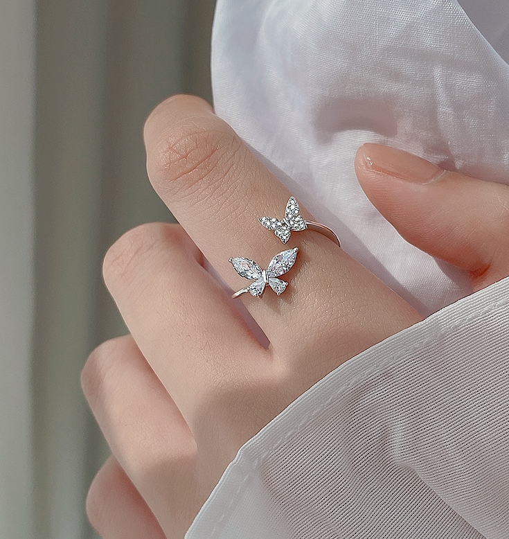 S925 Sterling Silver Butterfly Ring for Women gods grace
