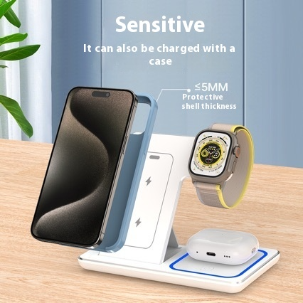 3 In 1 LED Fast Wireless Charger Stand Foldable Charging Station gods grace
