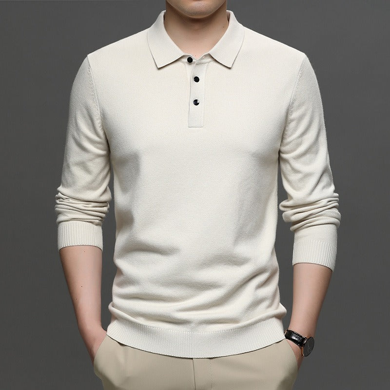 Men's Lapel Knit Pullover Sweater gods grace