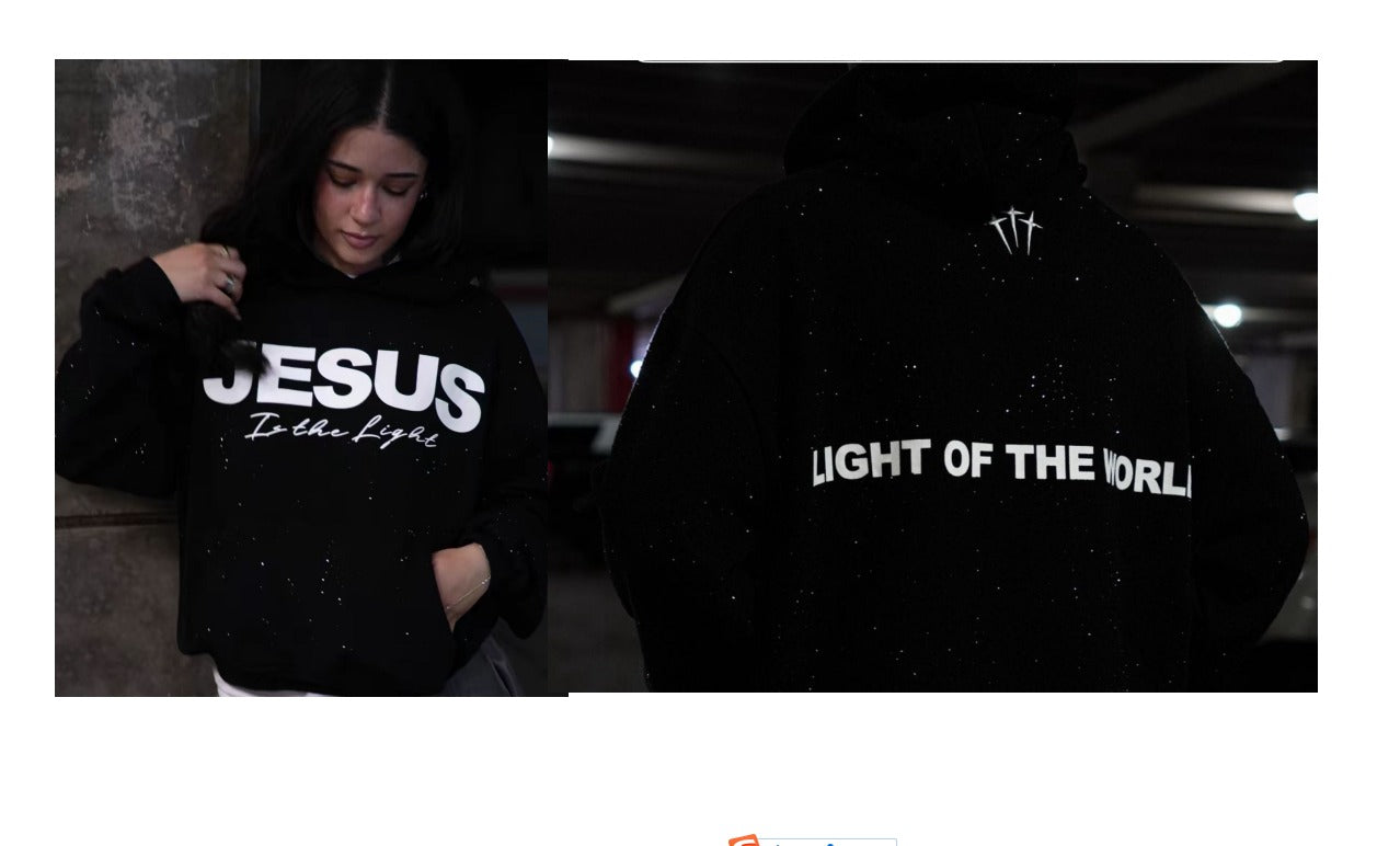 Pullover Round Neck Hooded Sweatshirt gods grace