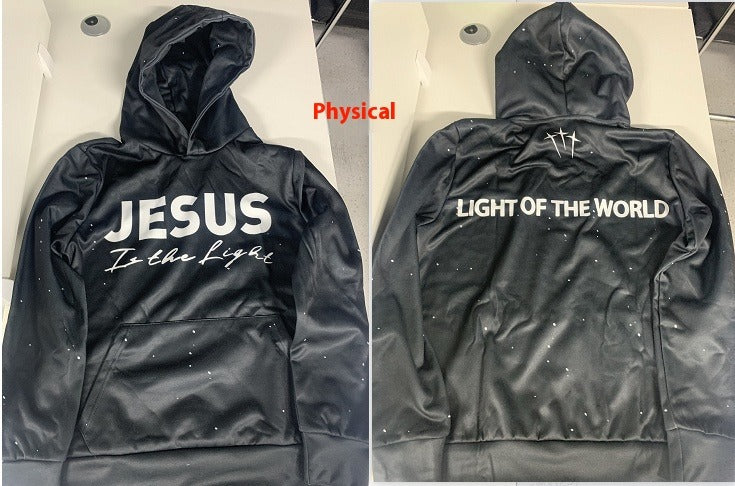 Pullover Round Neck Hooded Sweatshirt gods grace