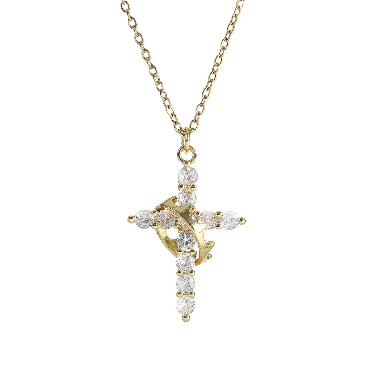 Crown Cross Necklace gods grace