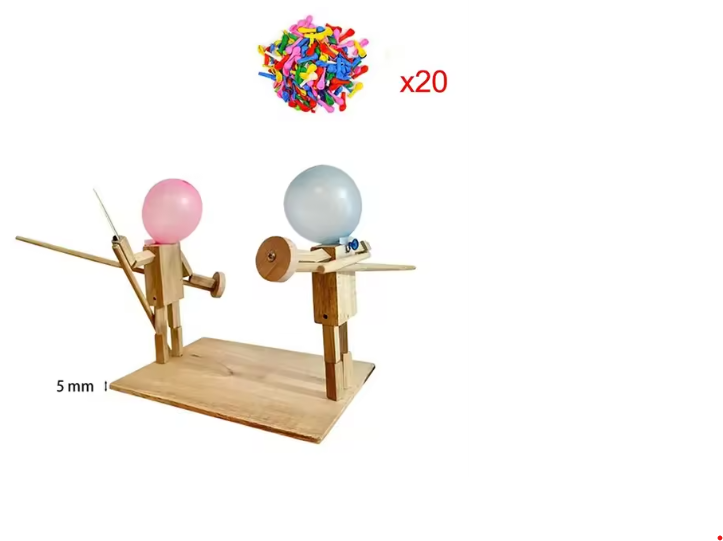 Handmade Balloon Heads Wooden Fighter Puppets gods grace