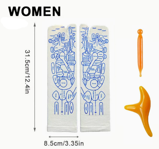 Reflexology Socks with Massage Tool (One Set) gods grace