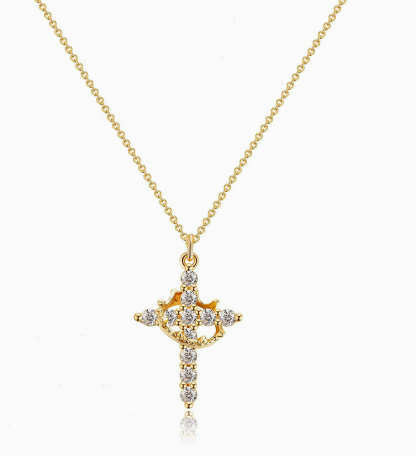 Crown Cross Necklace gods grace