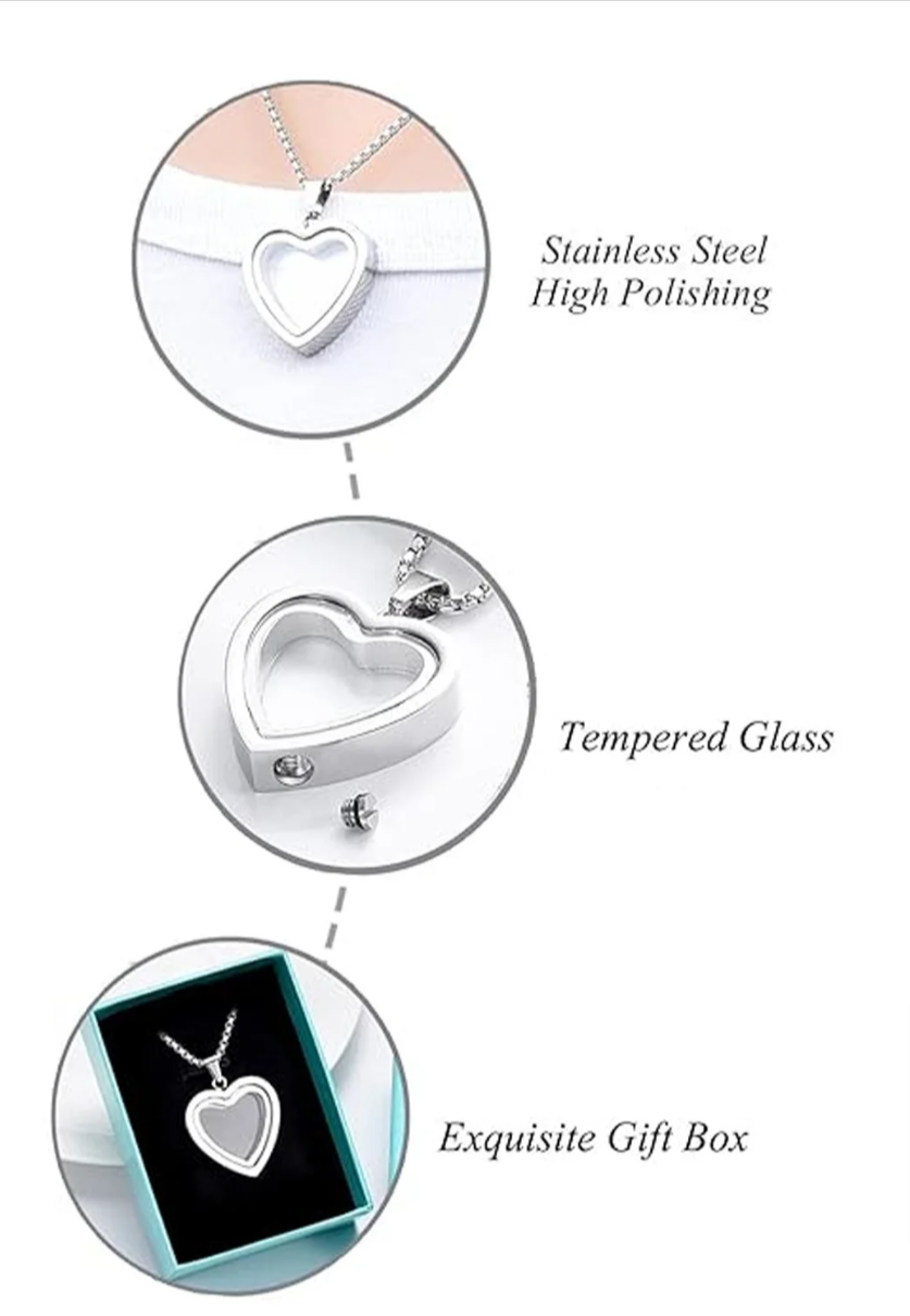 Heartfelt Remembrance: Stainless Steel Heart-Shaped Cremation Pendant gods grace
