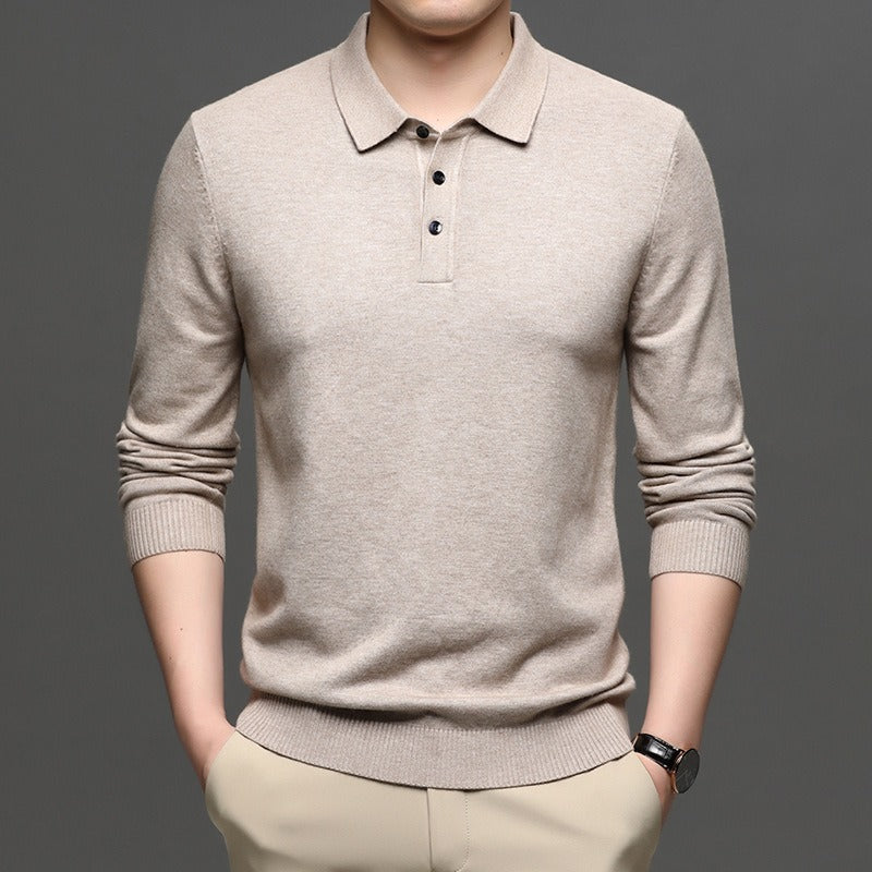 Men's Lapel Knit Pullover Sweater gods grace