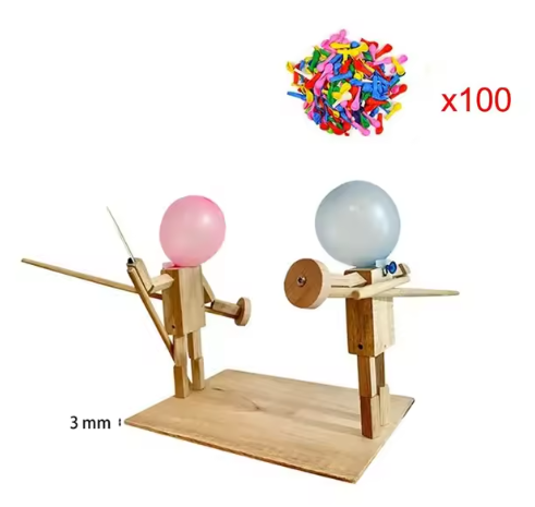 Handmade Balloon Heads Wooden Fighter Puppets gods grace