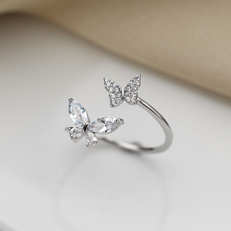 S925 Sterling Silver Butterfly Ring for Women gods grace