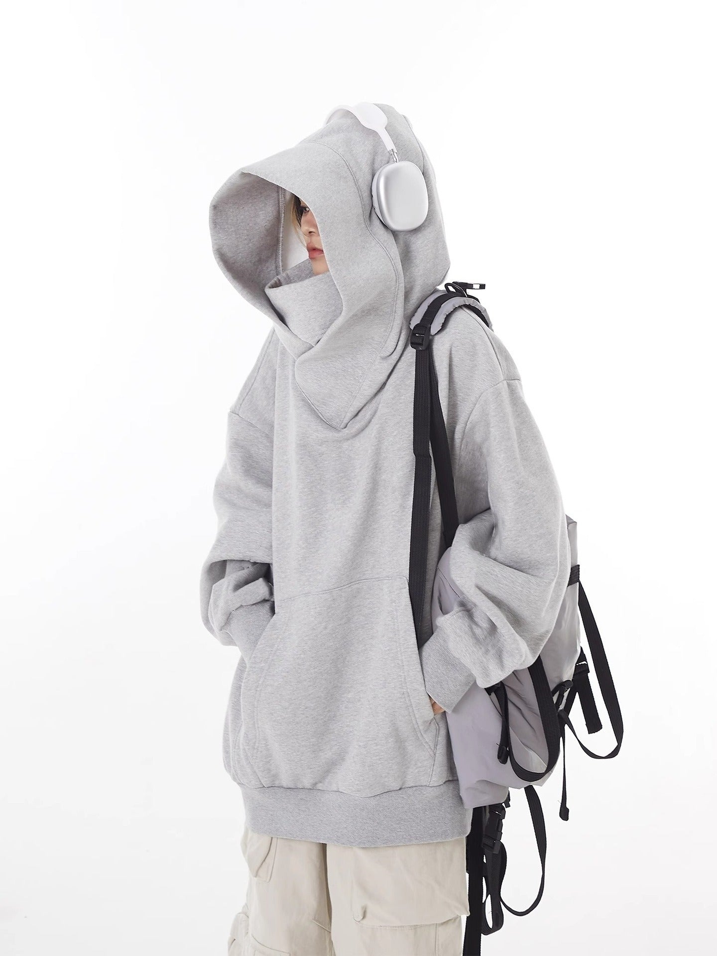 Loose High Collar Fleece Lined Hoodie gods grace