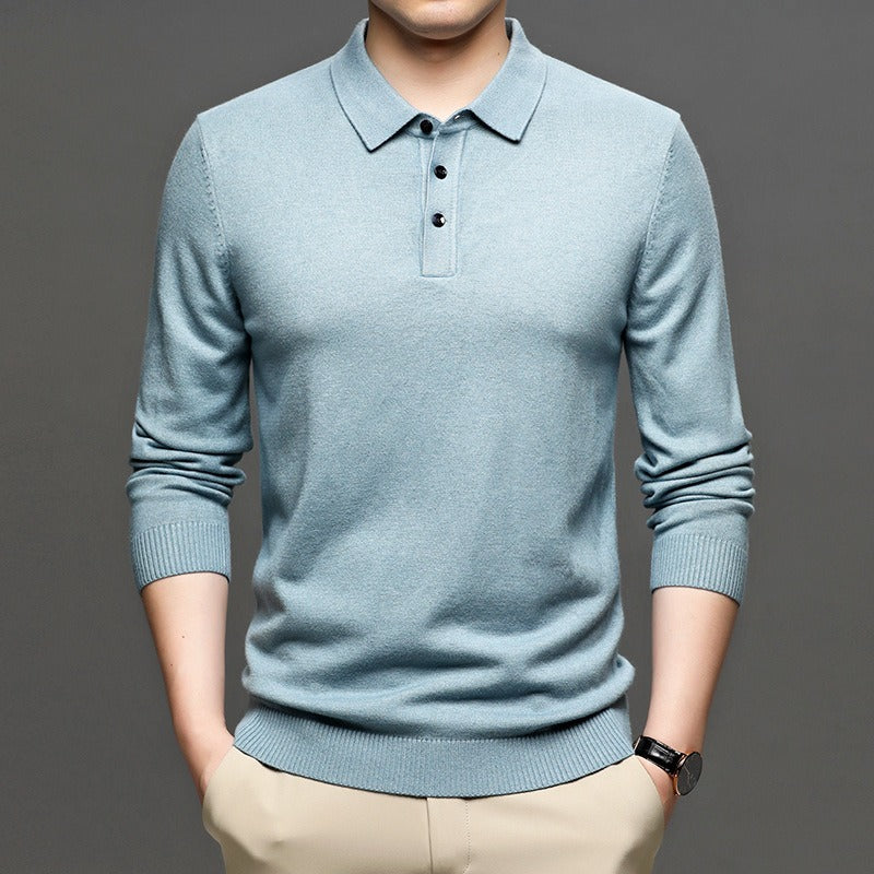 Men's Lapel Knit Pullover Sweater gods grace