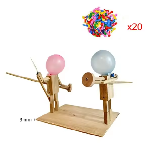 Handmade Balloon Heads Wooden Fighter Puppets gods grace