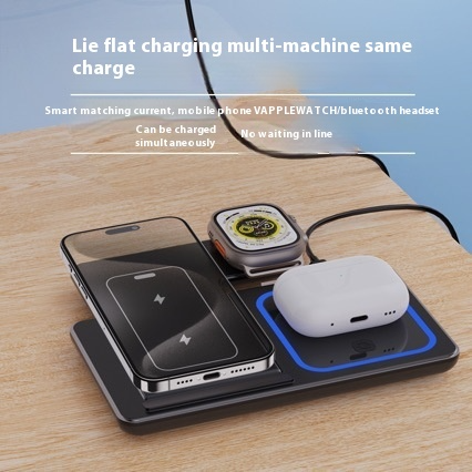 3 In 1 LED Fast Wireless Charger Stand Foldable Charging Station gods grace