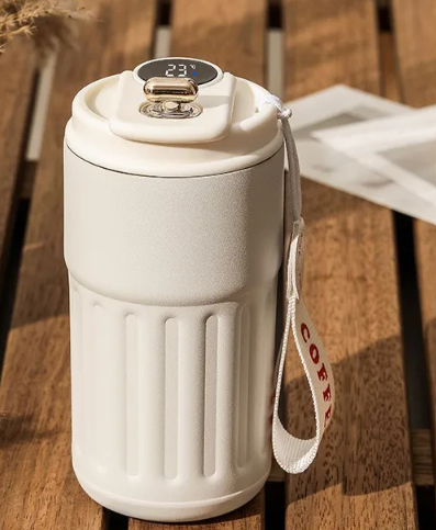 Smart Digital Thermal Bottle Portable Coffee Mug Stainless Steel Water Bottle In-Car Insulated Cup Keep Cold Vacuum Flasks 450ml gods grace