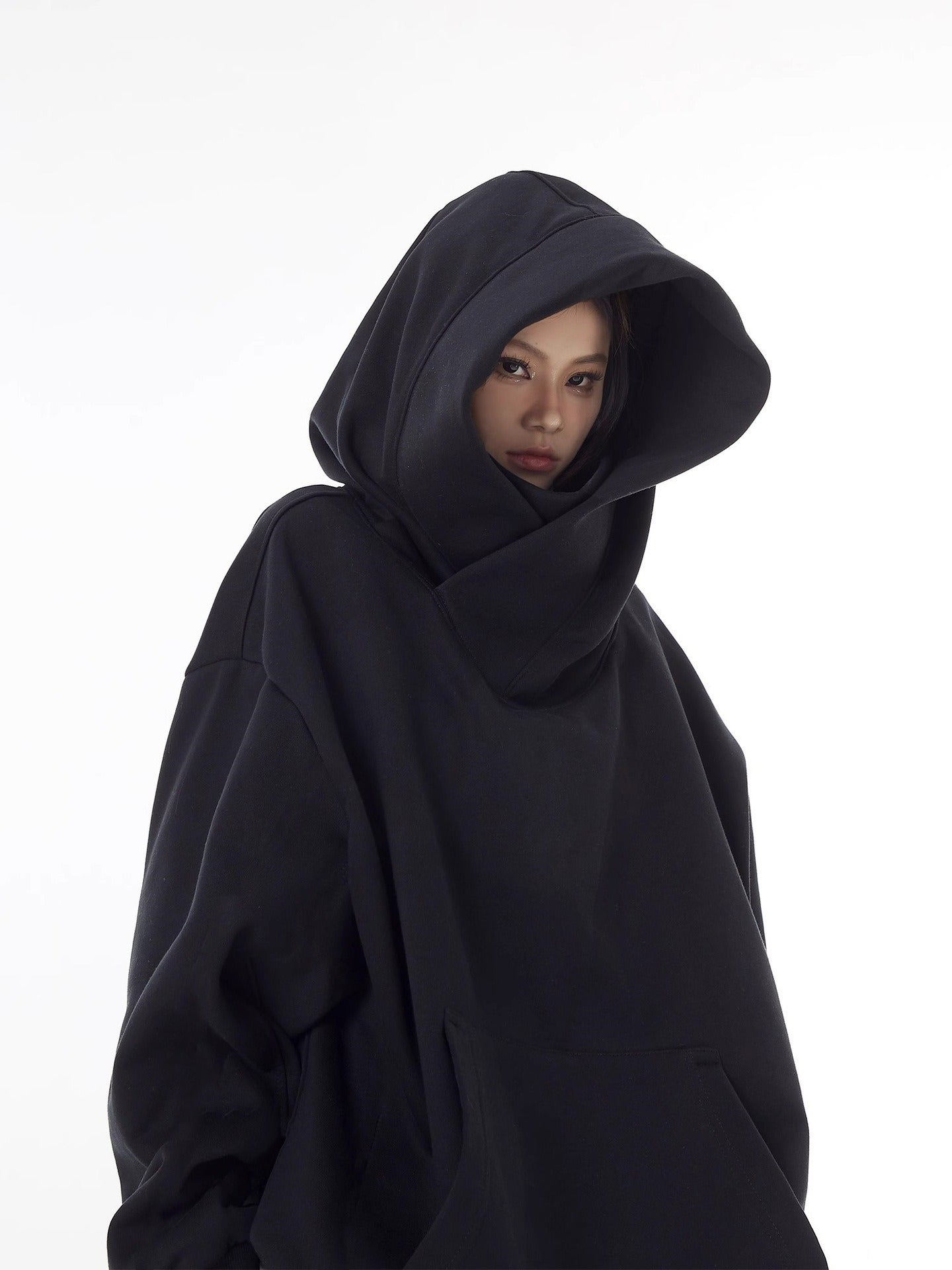 Loose High Collar Fleece Lined Hoodie gods grace