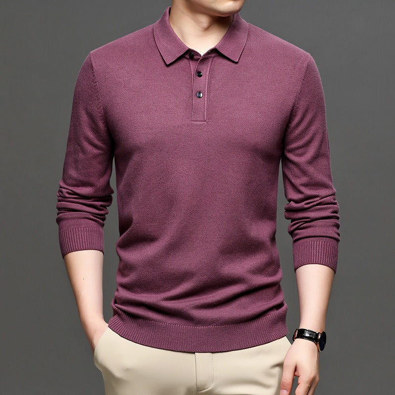 Men's Lapel Knit Pullover Sweater gods grace
