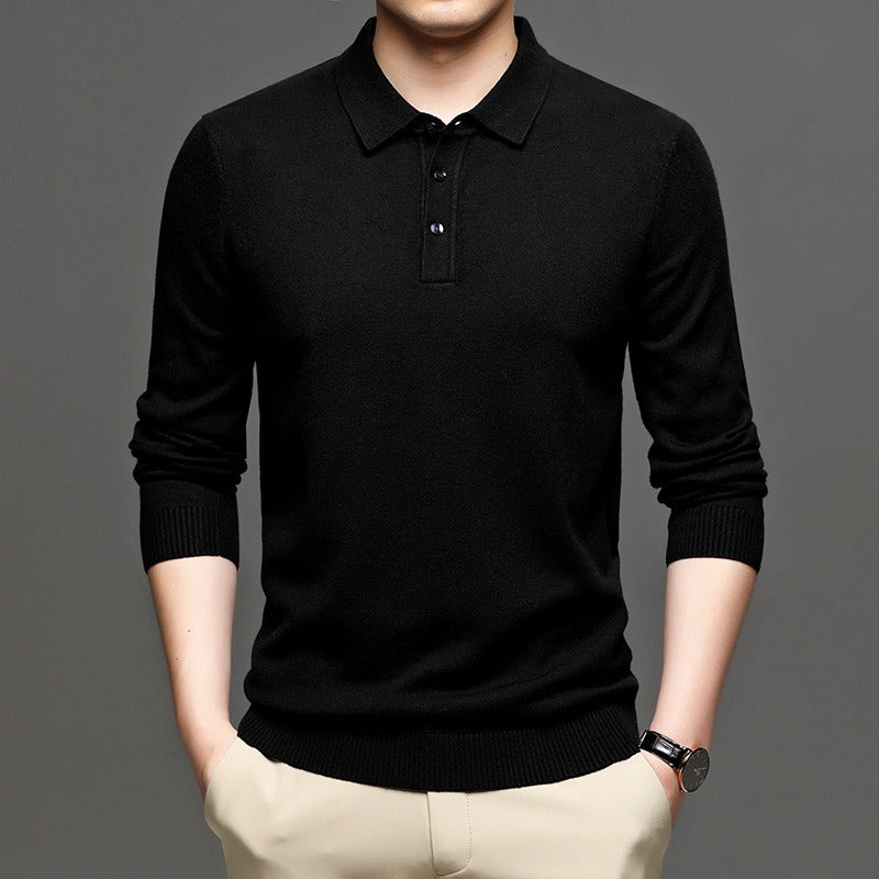 Men's Lapel Knit Pullover Sweater gods grace