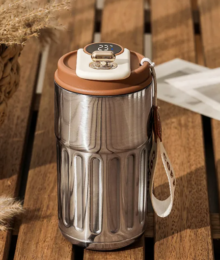 Smart Digital Thermal Bottle Portable Coffee Mug Stainless Steel Water Bottle In-Car Insulated Cup Keep Cold Vacuum Flasks 450ml gods grace