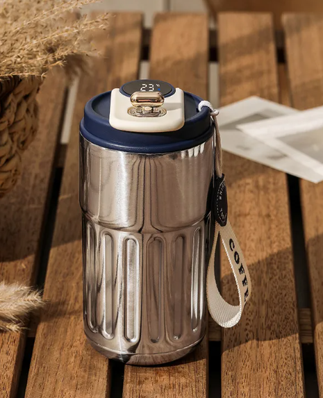Smart Digital Thermal Bottle Portable Coffee Mug Stainless Steel Water Bottle In-Car Insulated Cup Keep Cold Vacuum Flasks 450ml gods grace