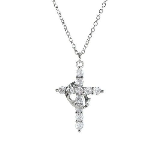 Crown Cross Necklace gods grace