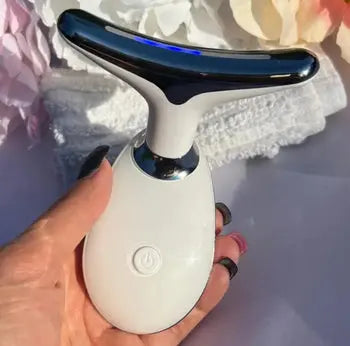 Beauty Facial Massager, 7 Color Wavy Acne Beauty Microcurrent Facial Device Skin Firming for Face Neck Beauty Device, gods grace