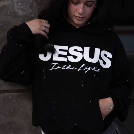 Pullover Round Neck Hooded Sweatshirt gods grace
