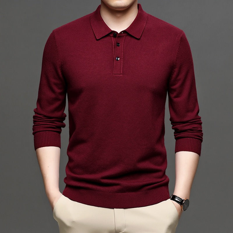 Men's Lapel Knit Pullover Sweater gods grace